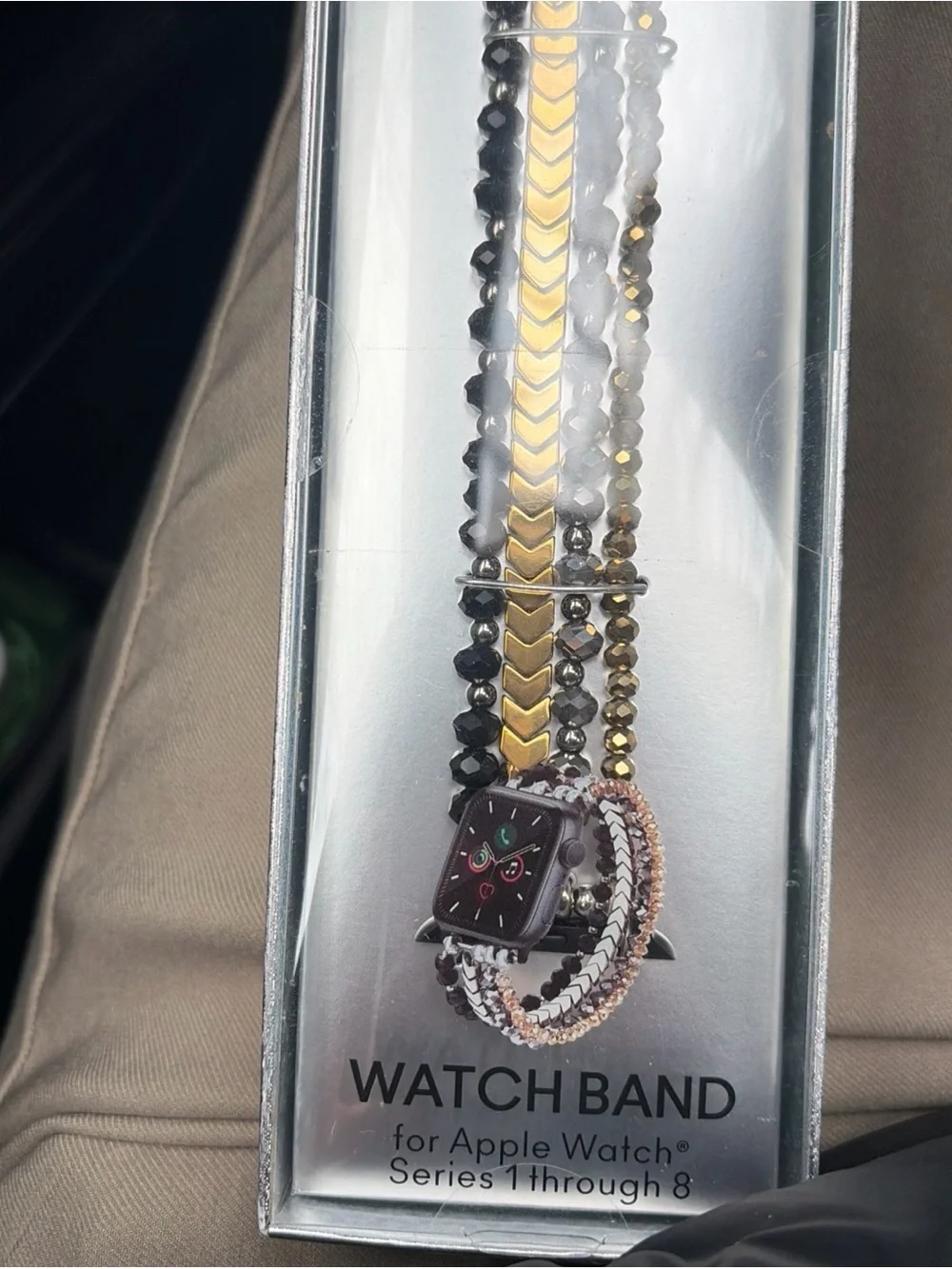 Black and Gold Triple-Strand Watch Band for Apple Watch